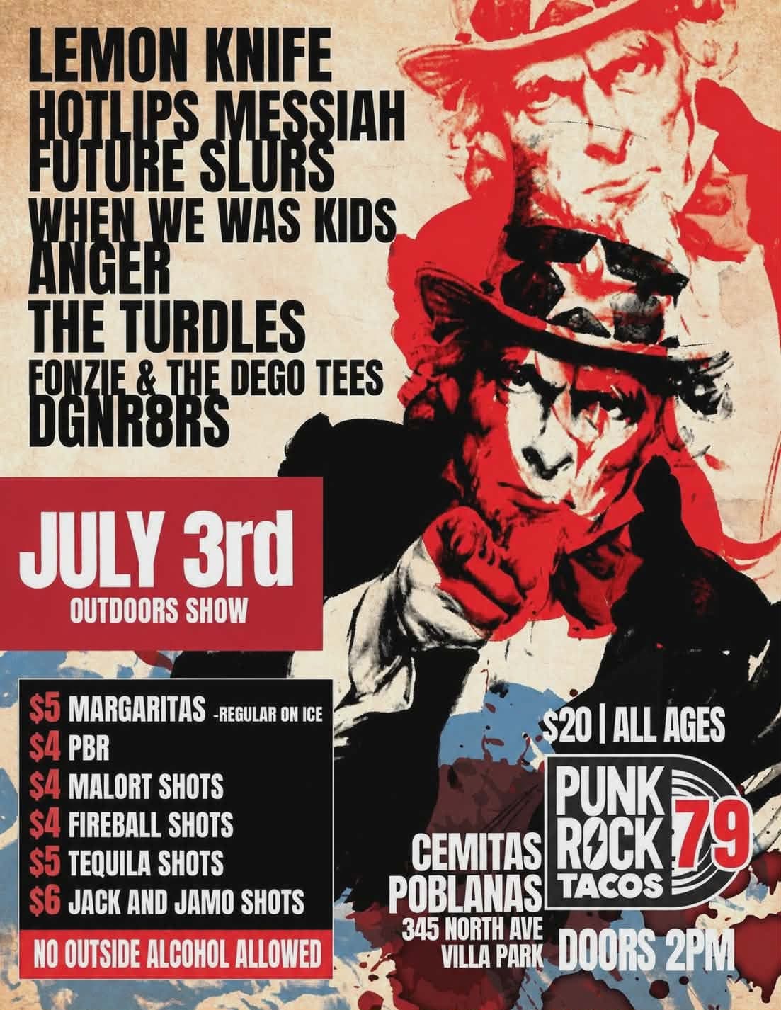 Flyer for Punk Rock Tacos 79
